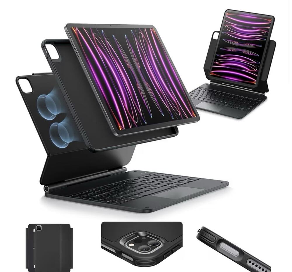 ESR Rebound 360 Magnetic Keyboard Case iPad Pro 12.9 3rd-6th Gen Black New